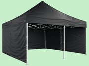 Összecsukható sátor 5×5 m – alumínium hexagon profi, Fekete