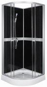 Classic 90x90 cm Black hátfalas zuhanykabin zuhanytálcával