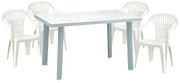 Girona 4 személyes kerti bútorszett Flen székekkel - Fehér SX