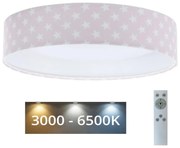 BPS Koncept LED Dimmelhető lámpa GALAXY KIDS LED/24W/230V csillagok rózsaszín/fehér + távirányító BS0557