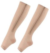 Le-lamer Exclusive Cipzáras bézs kompressziós zokni L/XL LLM-321H50