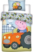 Peppa malac George's Tractor gyerek, ovis ágyneműhuzat 100×135cm, 40×60 cm