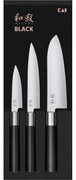 Kai Sada 3 kés Wasabi Black – univerzális kicsi,univerzális nagy és santoku