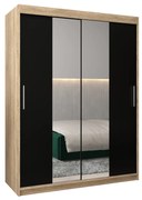 Ruhásszekrény 150 cm Toki 1 (szonoma tölgy + matt fekete). 1064913