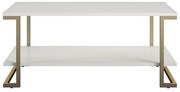 Camila fehér-aranyszínű dohányzóasztal, 106 x 45 cm - CosmoLiving by Cosmopolitan