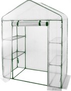 Kerti fóliasátor polcokkal, 140×140×200 cm