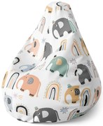 Pear babzsák rajzolt elefántok - gyerek, színes