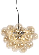 Art Deco függőlámpa fekete borostyán üveggel 8 lámpás - Uvas