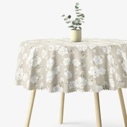 Goldea kör alakú teflonos terítő - fehér virágok Ø 130 cm