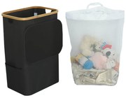 Szennyeskosár 100L fekete 44x33x67 cm