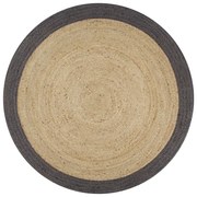 sötétszürke szélű kézzel font jutaszőnyeg 150 cm