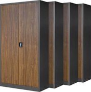 4x JAN fém irodai irattartó szekrény, 900 x 1850 x 400 mm, Eco Design: antracit/ dió
