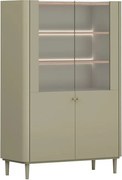 Elivo vitrines szekrény 100 cm kétajtós lábakon - eukaliptusz / baltic dune tölgy