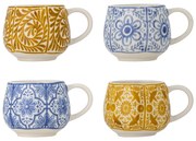 Kék-narancssárga kőedény eszpresszó csésze szett 4 db-os 155 ml Milton – Bloomingville
