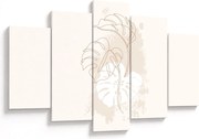 Kép - Line art monstera N⁰1 (150x105 cm)