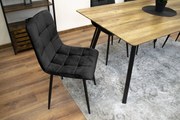 Fekete bársonyszék KARA fekete lábakkal