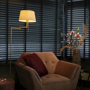 Klasszikus bronz állólámpa állítható fehér lámpabúrával - Ladas Fix