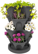 4Home virágpiramis 4 részes, antracit, 4 emelet