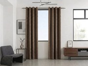 Sötétítő függöny LOOM VELVET 140x250 cm, barna Felfüggesztés: Fém gyűrűk