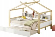 Gyerekágy kihúzható faházzal Négy tárolórekesz 140x200 4 tárolórekesz