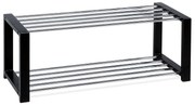 Cipőtartó állvány 2 szintes, fekete, 80 x 30 x 32cm, 2 emelet