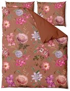 Blossom terrakotta barna kétszemélyes pamutszatén ágyneműhuzat, 200 x 220 cm - Bonami Selection