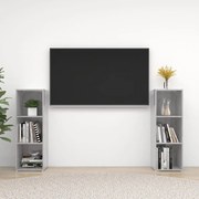 2 db betonszürke szerelt fa TV-szekrény 107 x 35 x 37 cm