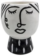 Pot Face fekete-fehér porcelán váza - Mauro Ferretti