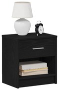 fekete éjjeliszekrény fiókkal 39x28x41 cm