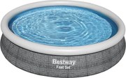 Bestway BELVEDERE, rattan hatású, felfújható peremű puhafalú medence szett 366 cm x76 cm