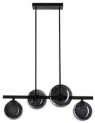 Csillár zsinóron KAMA 4xG9/28W/230V fekete/füstös fekete