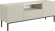 Nicole TV-szekrény 150 cm fiókkal és nyitott polccal – kasmír / fekete lábak