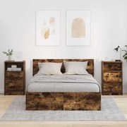 vidaXL Éjjeliszekrények 2 pcs Füstölt tölgy 40 x 30 x 467 cm Faanyag