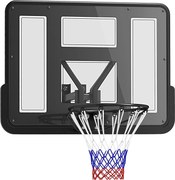 SPORTNOW Kosárlabda Gyűrű Háttérfallal Kültéri és Beltéri Használatra, Ø45 cm Acél Gyűrű és Háló, Falra Szerelhető, Kosárlabda Gyűrű Felnőtteknek, 110