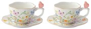 Pillangós porcelán eszpresszó kávés csésze 2 személyes díszdobozban Dancing Butterflies