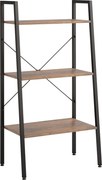 vidaXL 3 szintes sötétbarna és fekete állópolc 56 x 35 x 108 cm