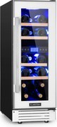 Klarstein Vinovilla 17, kétzónás borhűtő, 53 liter, 17 palack, 3 színű LED világítás, fehér