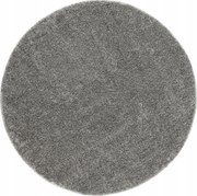 Kerek Szőnyeg Szürke Csúszásgátló Csillogó Hálószoba Shaggy átm. 200 cm
