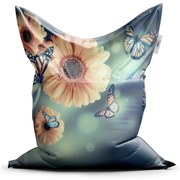 Classic babzsák virágos absztrakció - gyerek, sárga / zöld