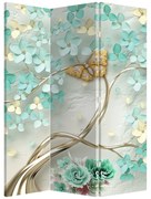 Paraván - Virágok pillangóval (126x170 cm)