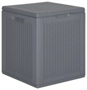 szürke PP rattan kerti tárolóláda 90 L