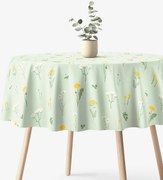 Goldea kör alakú pamut terítő - mező, zöld melanzs alapon Ø 100 cm