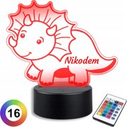 Led Éjjeli Lámpa Dinoszaurusz Stegosaurus Asztali Lámpa Gravírozott Névvel Fiúknak
