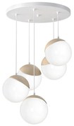 Milagro Csillár zsinóron SFERA WOOD 5xE14/40W/230V fehér MI0622