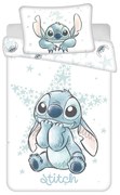 Fehér pamut gyerek ágyneműhuzat babaágyhoz 100x135 cm Lilo and Stitch "White Star" – Jerry Fabrics