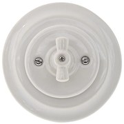 Bohemia-Design - Retro porcelán forgókapcsoló 7-es kerettel, fehér