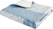 Kék pamut steppelt ágytakaró 220x230 cm Floral Patchwork – Bianca