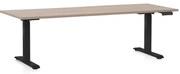Állítható magasságú asztal OfficeTech D, 200 x 80 cm, fekete alap, tölgy