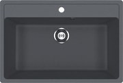 Ulgran U-600-343 Gránit Mosogatótálca - Egymedencés, Téglalap, Extra széles, Antracit