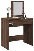 barna tölgy színű fésülködőasztal tükörrel 73 x 46,5 x 120 cm